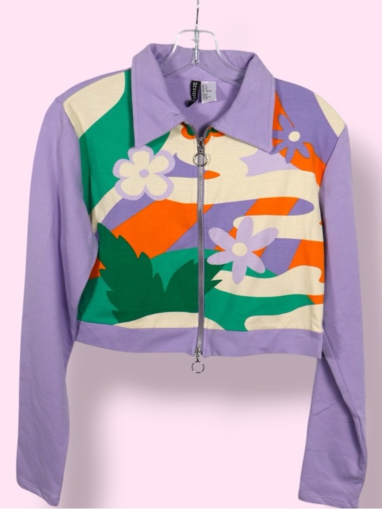 Divided Tops - H&M Divided Cropped Zip Jacket Women’s Medium Floral Colorblock Y2K